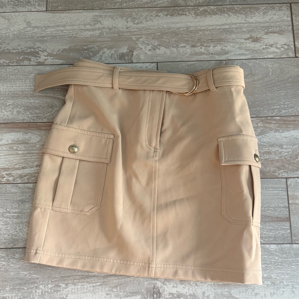 Guess  Tan Belted Skirt with Pockets